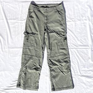 American Eagle Super High Rise Baggy Wide Leg Army Green Cargo Pant Womens 8